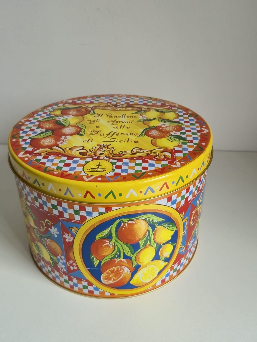 Dolce & Gabbana x Fiasconaro Empty Panettone Tin-Vibrant Sicilian Citrus Design